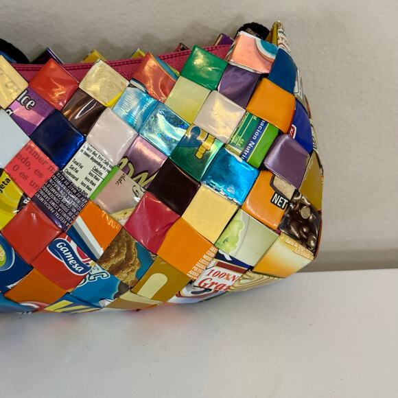 Colorful Candy Gum Wrapper Purse Shoulder Crossbody Bag Handmade Recycled Small - Picture 2 of 8